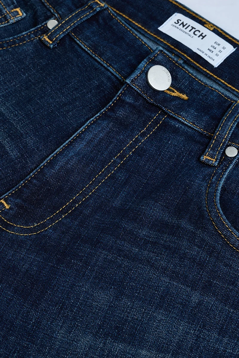 SNITCH blue Bootcut Stretch Washed Jeans for Men | Best Price UAE